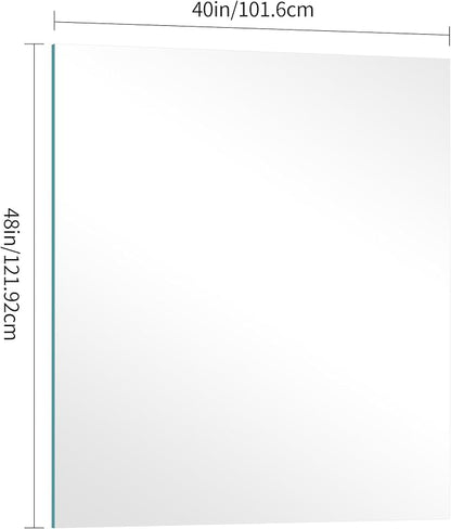 KOCUUY Large Frameless Mirror,40x48 Inch Square Bathroom Vanity Mirror for Over Sink, Upgraded Shatterproof Unframed Design for Bedroom, Living Room, Entryway