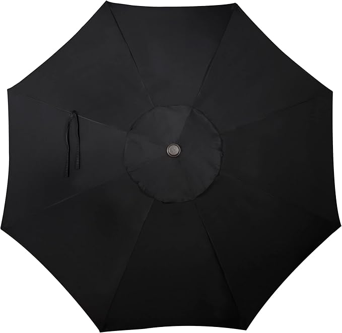 Blissun 9' Outdoor Patio Umbrella, Outdoor Table Umbrella, Yard Umbrella, Market Umbrella with 8 Sturdy Ribs, Push Button Tilt and Crank