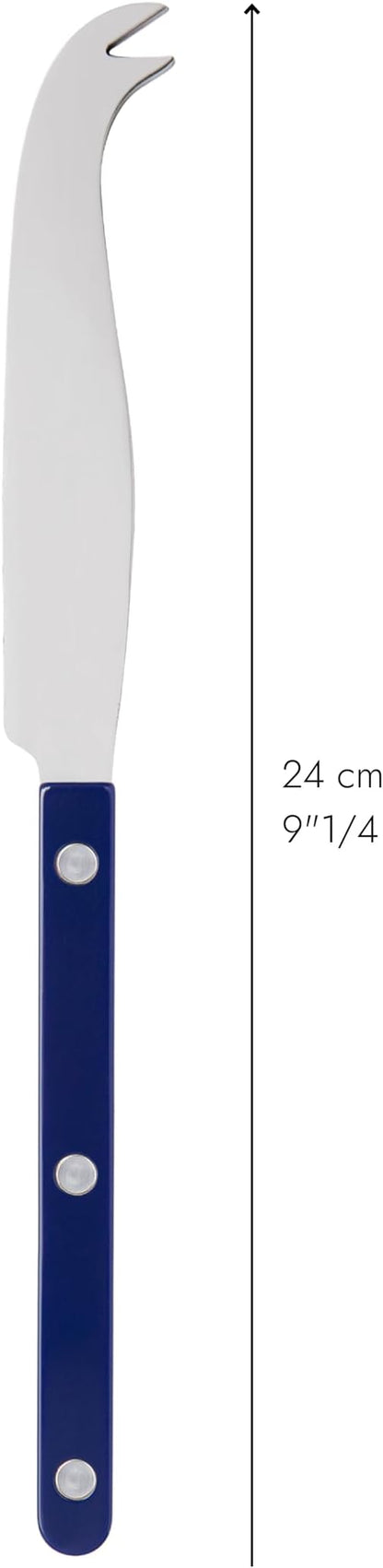 Cheese Knife 9.4 inches - Bistrot Collection - All Cheeses - Stainless Steel & Nylon - Dishwasher Safe - Navy Blue - Brilliant Finish