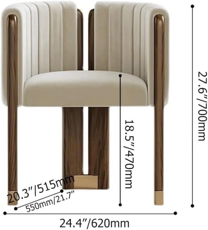 Velvet Fluted Accent Chair for Living Room with Wood Frame, High Resilience Foam, Elegant Modern Armchair (Beige)