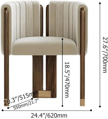 Velvet Fluted Accent Chair for Living Room with Wood Frame, High Resilience Foam, Elegant Modern Armchair (Beige)