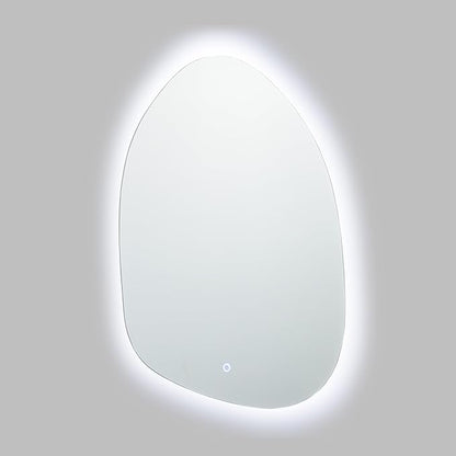 LuxenHome Asymmetrical LED Lighted Mirror for Bathroom, 31"x23" Accent Wall Mirror with Lights, Irregular Vanity Mirror, Washbasin Backlit Led Illuminated Mirror,Entryway, Living Room