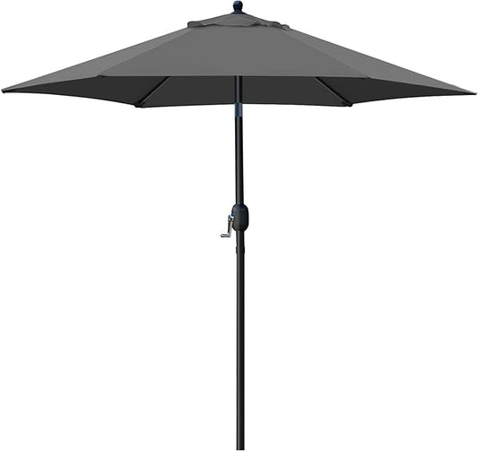 Sunnyglade 7.5' Patio Umbrella Outdoor Table Market Umbrella with Push Button Tilt/Crank, 6 Ribs