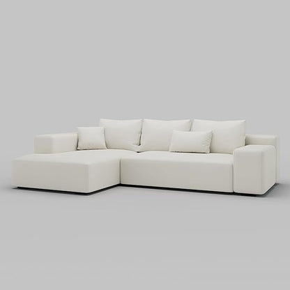 Acanva Modern Oversized Modular L Shaped Sectional Sofa Set for Living Room, Minimalist Style Comfy 4-Seat Corner Couch, Left Chaise, Vegan Leather