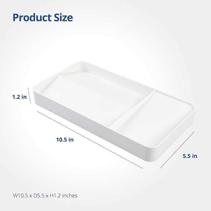 BLUE GINKGO Desk Organizer – Korean-Made Organizer for Notes, Pens, Pencils, and Accessories (Double-sided, White)