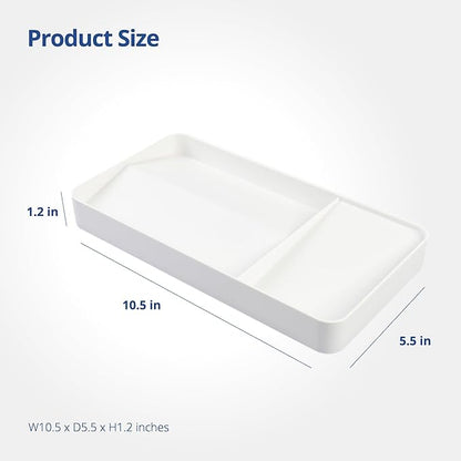 BLUE GINKGO Desk Organizer – Korean-Made Organizer for Notes, Pens, Pencils, and Accessories (Double-sided, White)