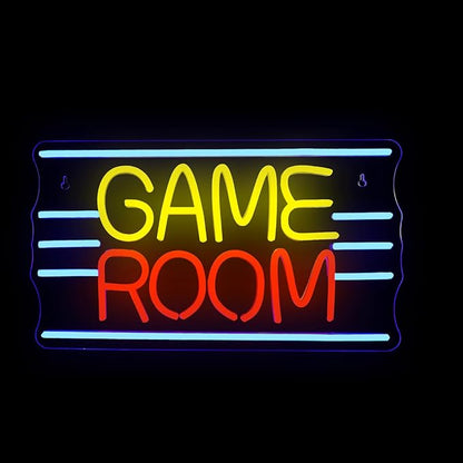 LUCUNSTAR Game Room Neon Sign For Wall Decor Neon Lights With Dimmable Switches Gaming Room Led Lights Club Bedroom Gift For Teens USB Powered 16.5 x 9.4 inches