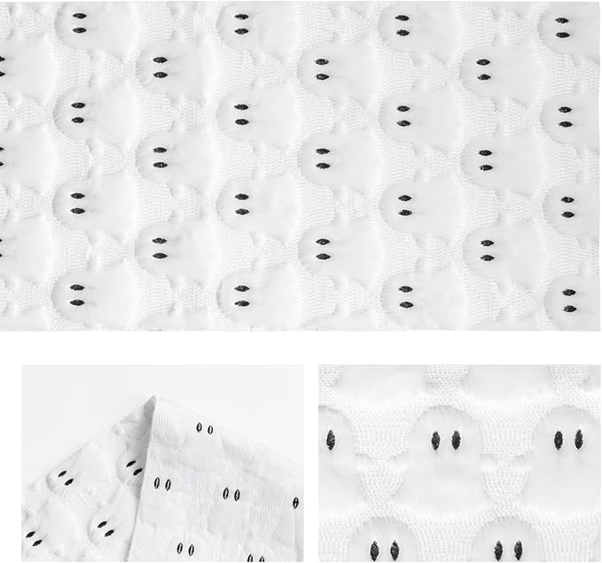 Artoid Mode Ghost Soft Plush Faux Fur Jacquard Halloween Table Runner, Holiday Kitchen Dining Table Decoration for Home Party Decor 13x72 Inch