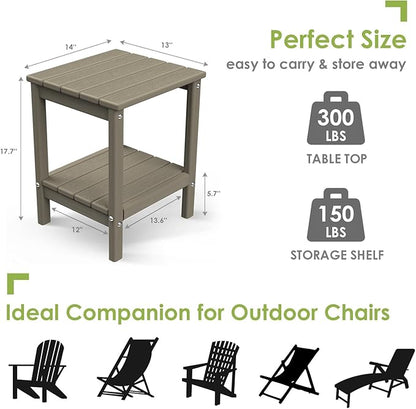 GREENVINES Outdoor Rocking Chair Set | 3-Piece | Desert Brown Wood Grain | 2 Rocking Chairs with 1 Side Table | Porch Rocker | HDPE Plastic | Patio Furniture Sets