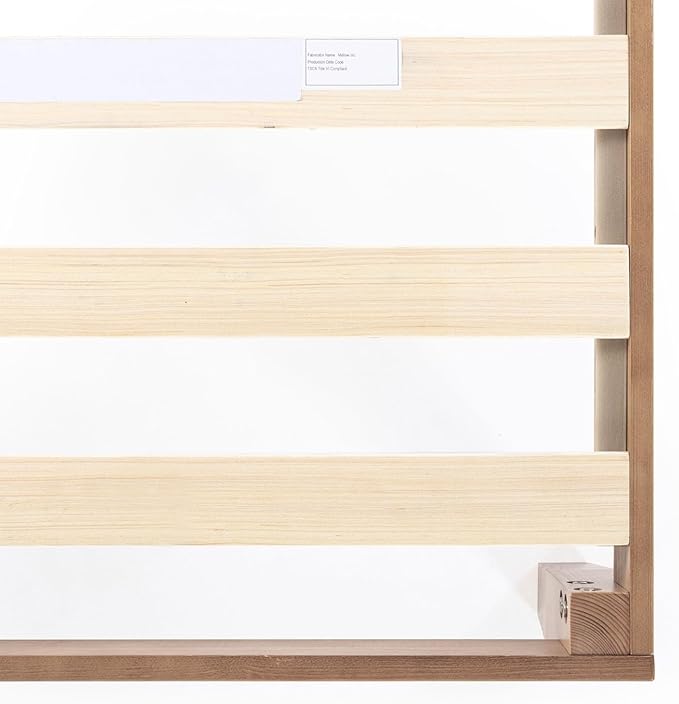 Mellow Naturalista Classic - 12 Inch Solid Wood Platform Bed with Wooden Slats, No Box Spring Needed, Easy Assembly, Queen, Pine