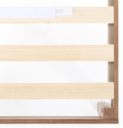 Mellow Naturalista Classic - 12 Inch Solid Wood Platform Bed with Wooden Slats, No Box Spring Needed, Easy Assembly, Queen, Pine