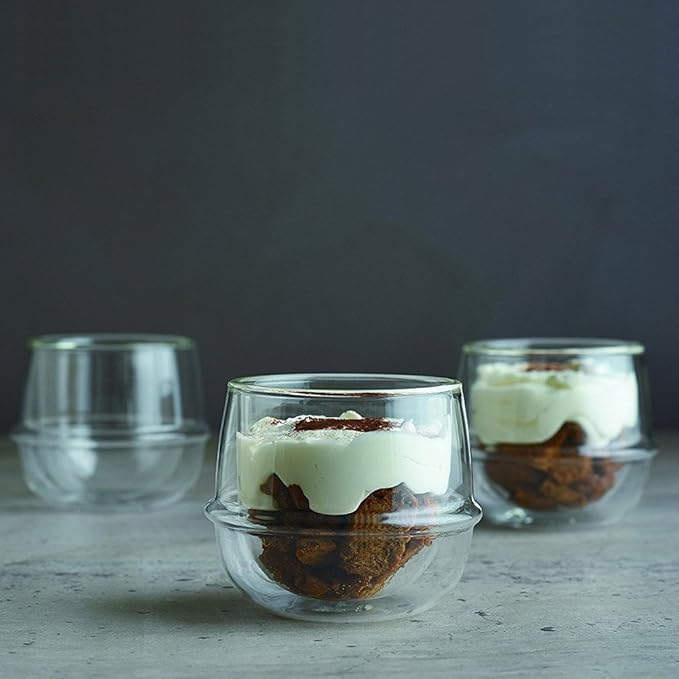 KINTO 23109 KRONOS Double Wall Champagne Glass, 5.3 fl oz (160 ml), Heat-resistant Glass, Microwave and Dishwasher Safe