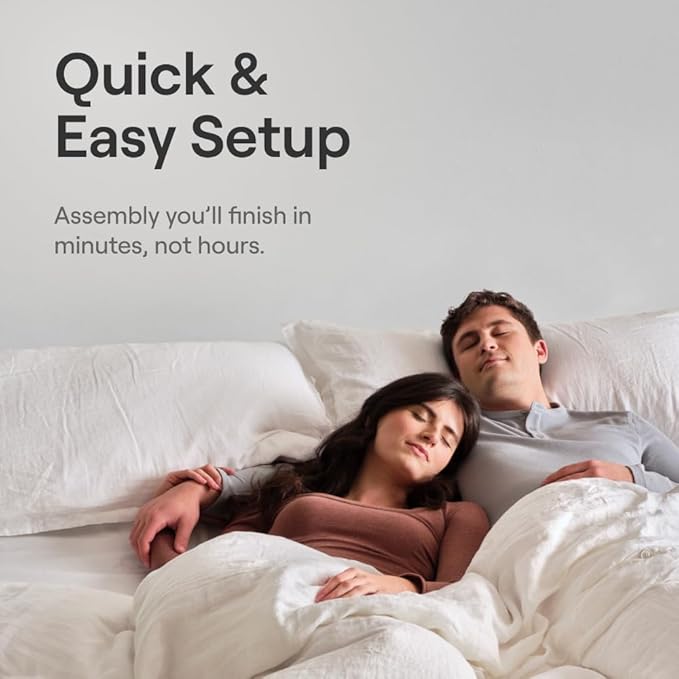 Nectar Bed Frame & Headboard - Grey - King - 8 Inch Legs and Sturdy Wooden Slats for Support - Contemporary and Durable Upholstery - Holds Up to 700 Pounds - Easy Assembly