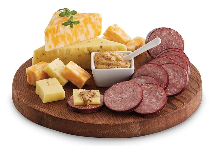 Harry & David Supreme Meat And Cheese Gift Box, Food Gift Basket, Charcuterie Platter, Food Baskets With 4 Cheese Blocks, 4 Sausages, 2 Sets Of Crackers, Relish & Honey Mustard Sauces
