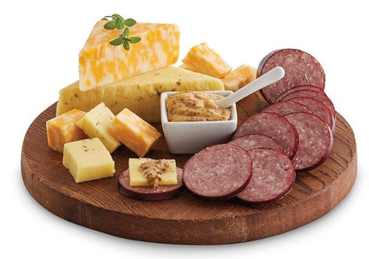 Harry & David Supreme Meat And Cheese Gift Box, Food Gift Basket, Charcuterie Platter, Food Baskets With 4 Cheese Blocks, 4 Sausages, 2 Sets Of Crackers, Relish & Honey Mustard Sauces