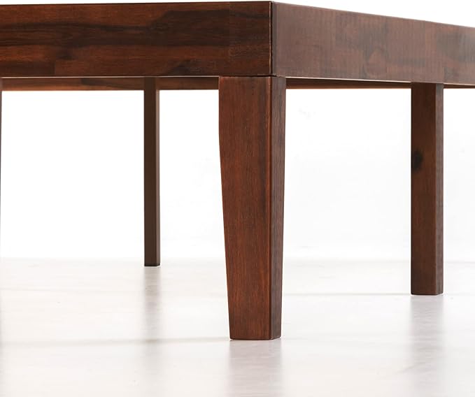 Mellow Naturalista Classic 16 Inch Solid Wood Platform Bed with Wooden Slats, Espresso, Queen