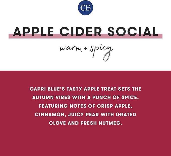 Capri Blue Apple Cider Social Scented Candle - Pattern Play Signature Holiday Candle - Soy Wax Blend Luxury Candles - Long Lasting Candles - Fall Decor (19 oz)