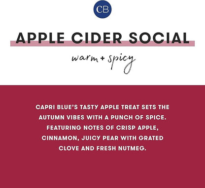 Capri Blue Glimmer Mini Tin - Apple Scented Candle with Mini Candle - Soy Wax Blend - Capri Blue Apple Cider Social Red and Gold (3 oz)