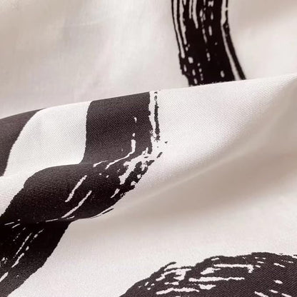 CLOTHKNOW Black and White Full Size Comforter Sets Love Shaped Bedding Comforter Sets Kawaii Love Black Comforter with 2 x Pillow Cases