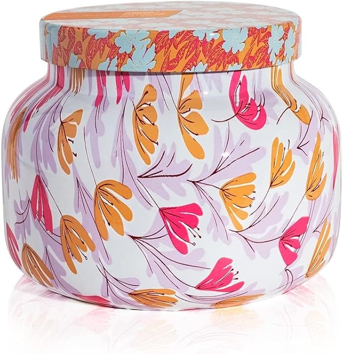 Capri Blue Scented Candles - Pattern Play Glass Jar Candles - Long Lasting Soy Wax Blend - Luxury Home Decor - Notes of Pineapple, Lemon Flower & Sugarcane - Gifts for Women (Pineapple Flower, 19 oz)