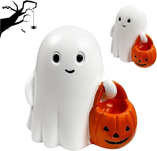 Halloween Ghost Figurine - Pumpkin Ghost, Spooky & Cute Ghost Statue for Home for Gift Party Decor Ghosts Halloween Decorations