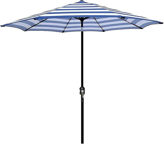 Blissun 9' Outdoor Patio Umbrella, Outdoor Table Umbrella, Yard Umbrella, Market Umbrella with 8 Sturdy Ribs, Push Button Tilt and Crank