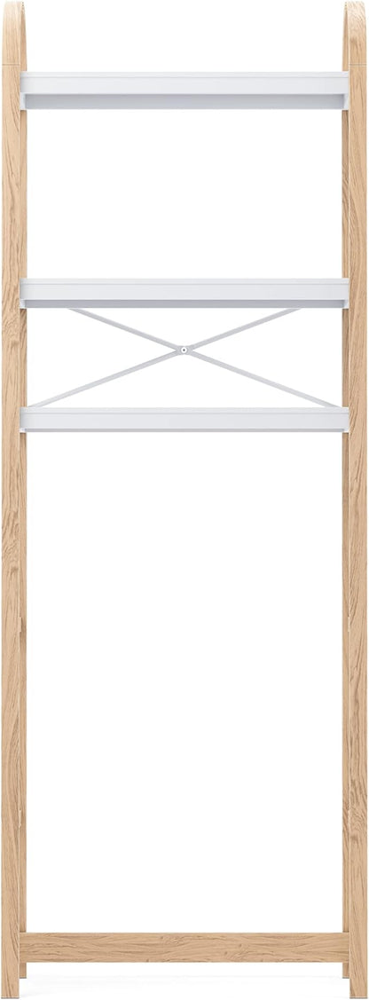 Umbra Bellwood Over-The-Toilet Shelf for Bathroom or Powder Room, White/Natural
