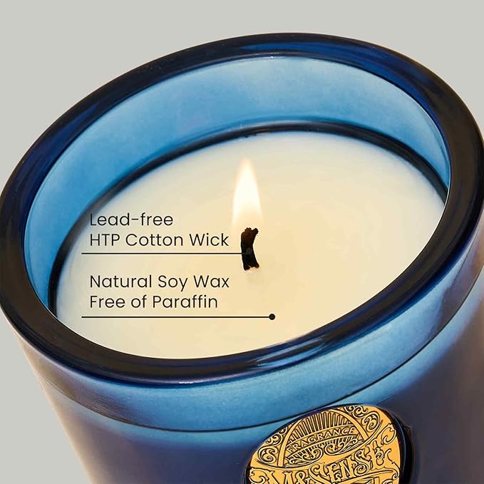 M&SENSE Natural Summer Soy Candle | Ocean Dream & Blule | 9.2 oz, 50H Burn Time | Luxury Scented Candle for Relaxation, Gifting, Home Décor | Ideal for Bedroom, Office, Party Ambiance