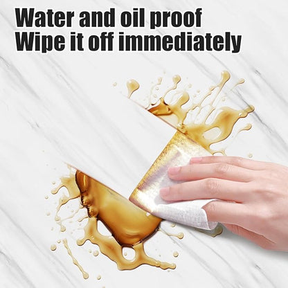 10pcs Marble Peel and Stick Backsplash Waterproof Washroom Wall Panels, Peel and Stick Tile, PVC Foam Wall Panels for Kitchen,Bathroom,Living Room,Green and Gold(Not Real Tile,11.8" x 11.8")