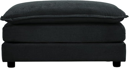 SoarFlash Chenille Sectional Sofa Ottoman,Black