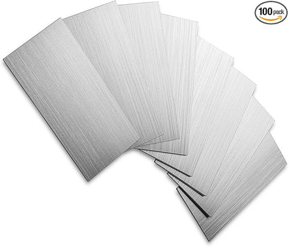 AULIGET 3" x 6" Subway Tile Peel and Stick Backsplash, Thick PVC Stick on Wall Tiles (100, Brush Aluminum)