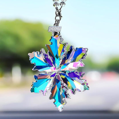 2025 Annual Edition Christmas Snowflake Ornament,Crystal Christmas Ornaments 2025,Crystal Ornament for Christma Tree,Beautiful Ornaments for Women Girls