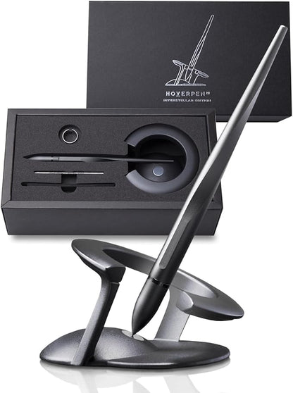 novium Hoverpen Interstellar - Space Black, Ballpoint Pen, Unique Conversational Starter, Premium Futuristic Design, Precision Flow Ink, Schmidt Ballpoint Cartridges
