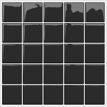 Alwayspon 10 Sheets 10"x10" Black 3D Vinyl Backsplash Tiles, Self-Adhesive Peel and Stick Wall Tile Stickers Stick on Subway Tiles for Kitchen Bathroom Wall