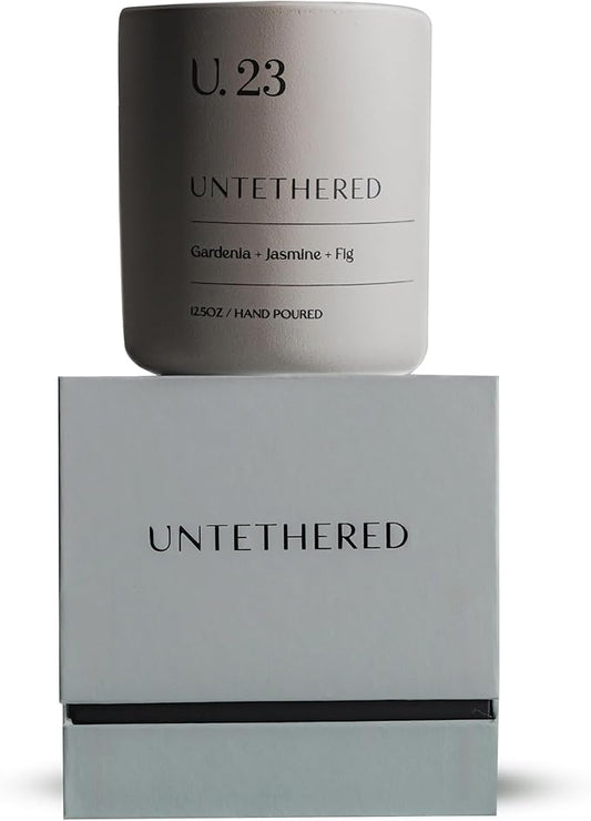 U.23 Luxury Scented Candle – Gardenia, Jasmine & Fig | Hand-Poured in USA with 100% Natural Coconut & Apricot Wax | Double Wick, Long-Lasting Aromatherapy Candle for Home, Gift & Relaxation (12.5 oz)
