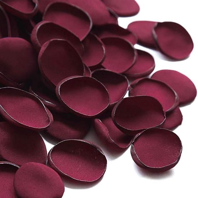Floroom 300pcs Rose Petals Burgundy Faux Silk Flower Petals for Wedding Flower Girl Basket Aisle Scatter Dinner Table Centerpieces Party Confetti Bridal Shower Romantic Night Decoration