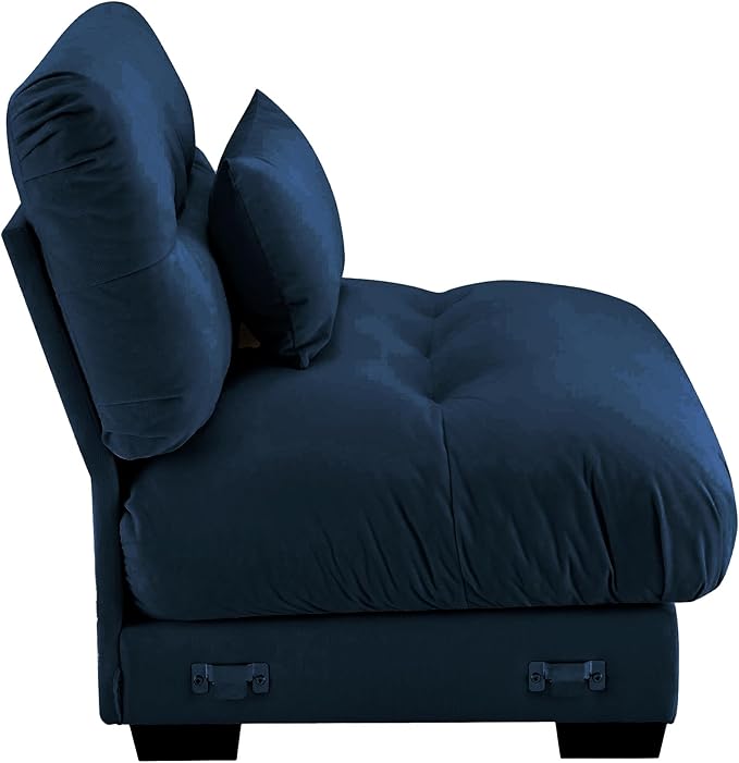 SoarFlash Velvet Sectional Middle Position Sofa, Blue