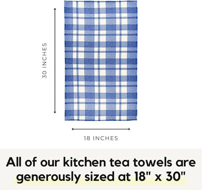 Modern Style Premium Kitchen Tea Towel Super Absorbent Fast Drying Microfiber Denim Plaid