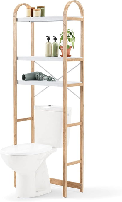 Umbra Bellwood Over-The-Toilet Shelf for Bathroom or Powder Room, White/Natural