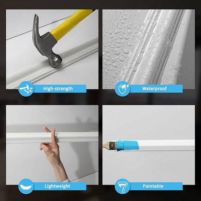 Art3d Pre-Cut Wall Molding Set of 3 pcs, Ready-to-Assemble Wainscoting Panels for Interior Wall Décor Living Room Bedroom Accent Wall - Installed with Glue, 3 Frames