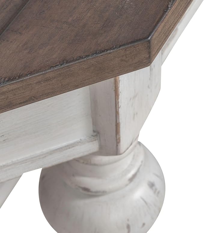 Liberty Furniture River Place Accent Console Table - Riverstone White & Tobacco Wood