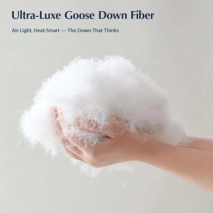 Pacific Coast Goose Down Fiber Comforters Super King Duvet Insert, All Season White Comforter, 3D Hidden-Stitch Baffle Box Design, 8 Tabs, Gifts for Women/Men, Extra Fluffy Luxury Duvet (120"x120")