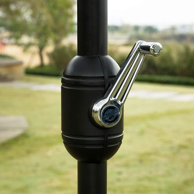 Sunnyglade 7.5' Patio Umbrella Outdoor Table Market Umbrella with Push Button Tilt/Crank, 6 Ribs (Beige)