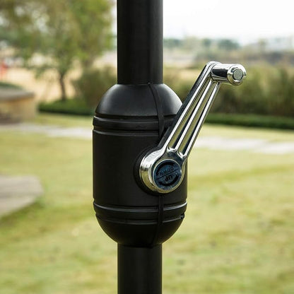 Sunnyglade 7.5' Patio Umbrella Outdoor Table Market Umbrella with Push Button Tilt/Crank, 6 Ribs (Beige)