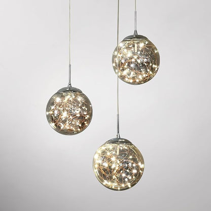 Pendant Lights Modern Crystal Chandeliers Hanging Light Fixture for Kitchen Island Sphere Pendant Light,Adjustable Chandelier for Dining Room,Foyer,Living Room Entryway