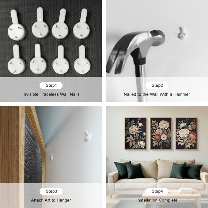 HOURIA Large Moody Dark Flower Framed Canvas Wall Art,Retro Beige Red Peony Wall Decor,Vintage Textured Blossom Botanical Artwork,Natural Wildflower Art Print for Living Room,Bedroom,Office-16 x24 x3