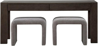 Liberty Furniture Cascade Falls 3 Piece Set - Accent Console Table, 2 Upholstered Stools - Satin Espresso