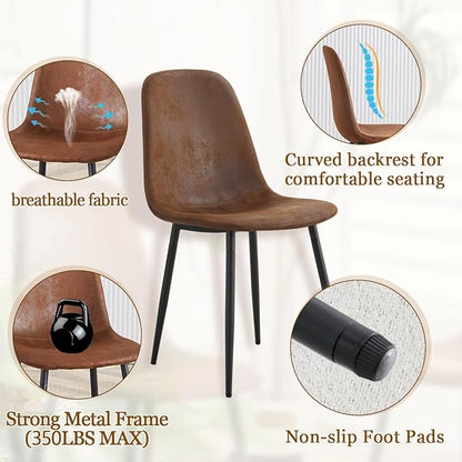 79" Dining Table Set for 8,Large Rectangular Kitchen Table Set for 8 with Cushioned Chairs,Modern Mid-Century Wood Dining Room Table Set,Ideal for Dining & Gatherings (Walnut)