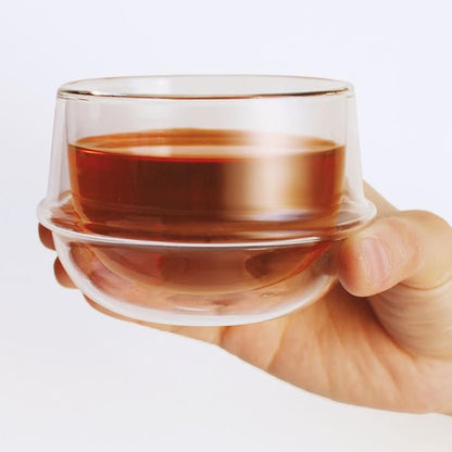 KINTO 23105 KRONOS Double Wall Tea Cup, 6.8 fl oz (200 ml), Heat-Resistant Glass, Microwave and Dishwasher Safe, Gift, Present
