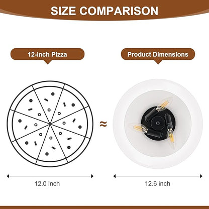 Mid-Century Modern Black Semi Flush Mount Ceiling Light, 3-Light Kitchen Light Fixtures with Glass Shade for Entryway Hallway Bathroom Bedroom (12.6 Inch)